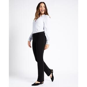 Betabrand Classic Dress Pant Yoga Pants Straight Black Stretch Women Small